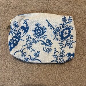 KLM Airlines First Class Floral Blue and Cream Travel Bag